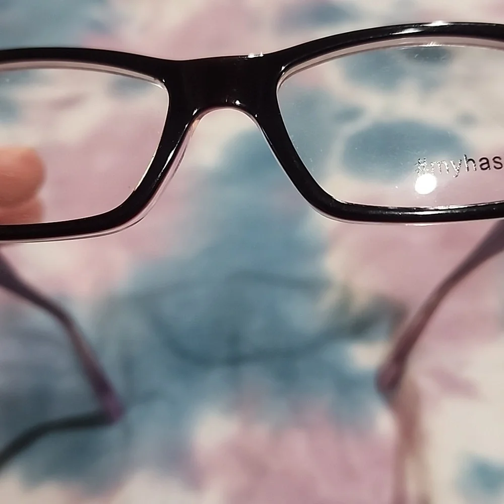 #MYHASHTAG# - Classy Black and Purple with Pink Rhinestones Girls eyeglass frame